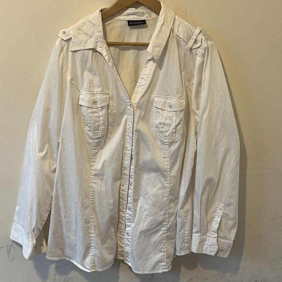 LANE BRYANT | Women's Button Down Shirt White - Picture 1 of 9